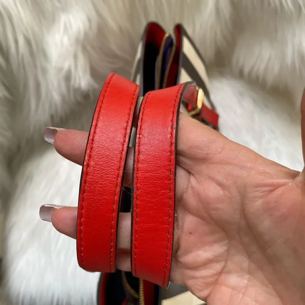Henri Bendel Leather Centennial Stripe Satchel